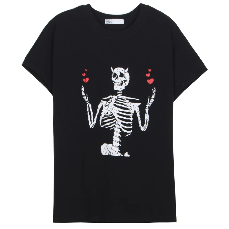 

y2k Vintage Gothic punk Cartoon o-neck printed TShirt Women Streetwear Summer graphic short-sleeves harajuku Tshirt Top Tee New