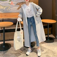 wkfyy women causal cotton hooded collar draw string drop shoulder loose thick straight long zip up hoodie dress overcoat h4002