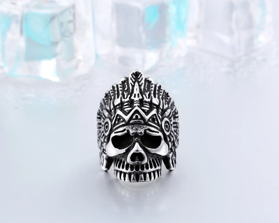 New Indiana Ring Stainless Steel Punk Exaggerated Jewelry USA Fashion Men's Ring BR2041