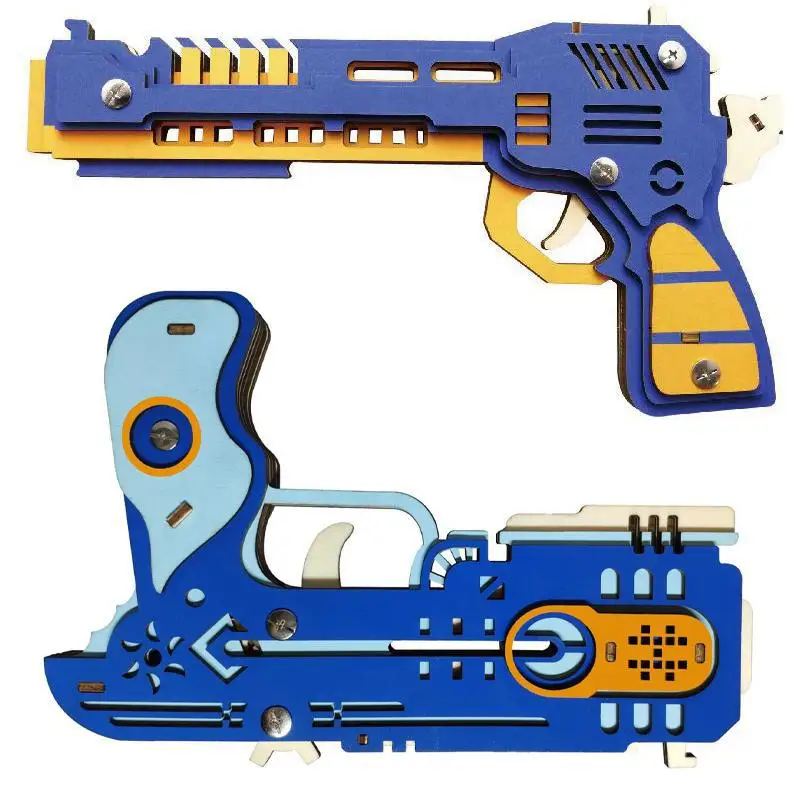 Деревянный 3D пистолет головоломка оружие Модель Kit электронная игрушка машина