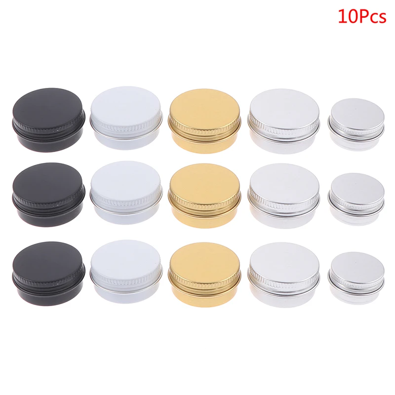 10 шт. Алюминий банку контейнеры горшок олова пустой воск бальзам для губ
