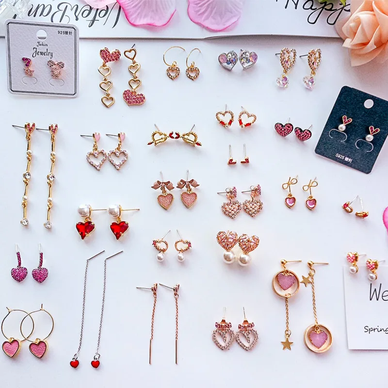 SP & CITY серьги для девочек в виде милого сердца принцессы женщин стразы форме с