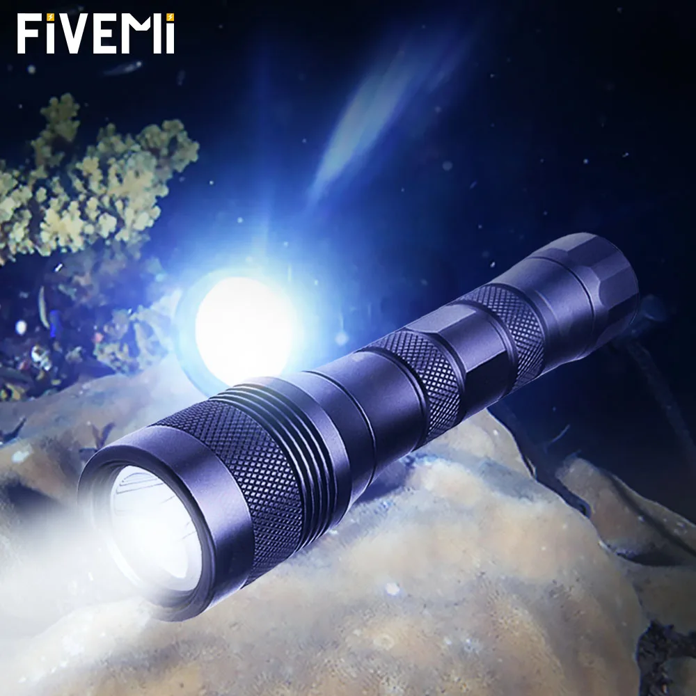 Brightest LED Flashlight Diving light torch Lamp Waterproof Professional Portable Underwater led Scuba diving lamp 18650 Battery | Лампы и