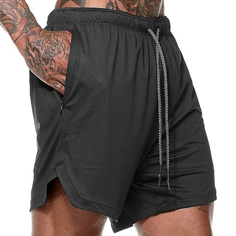 

2 in 1 Quick Dry Beach Shorts with Pocket Summer Casual Men's Shorts Men Clothing Gym Fitness Training Water Sports Beach Shorts