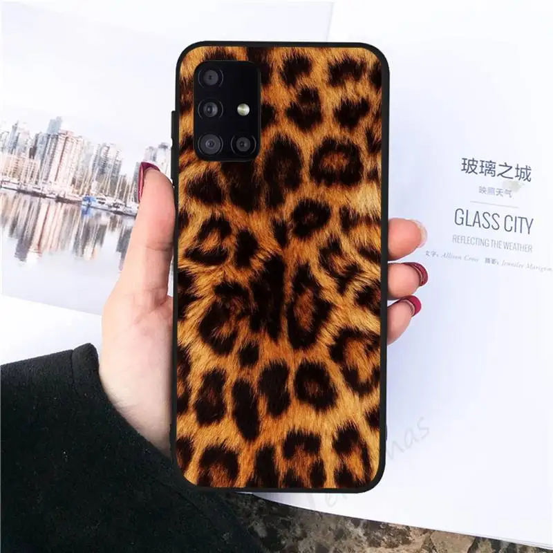 

Leopard cheetah skin print Phone Case black For Samsung galaxy S 21 20 10 8 A 51 71 50 21s 70 40 20 20e note 10 plus Ultra 5g fe
