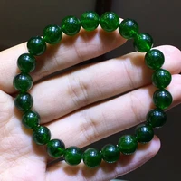 natural green diopside quartz bracelet clear round beads rare 8 7mm genuine women men fashion stone diopside crystal aaaaaa