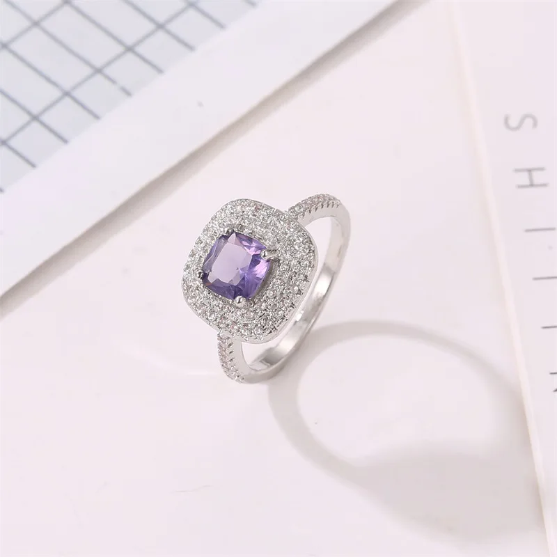 Новинка обручальные кольца фиолетового и розового цвета с фианитом класса ААА