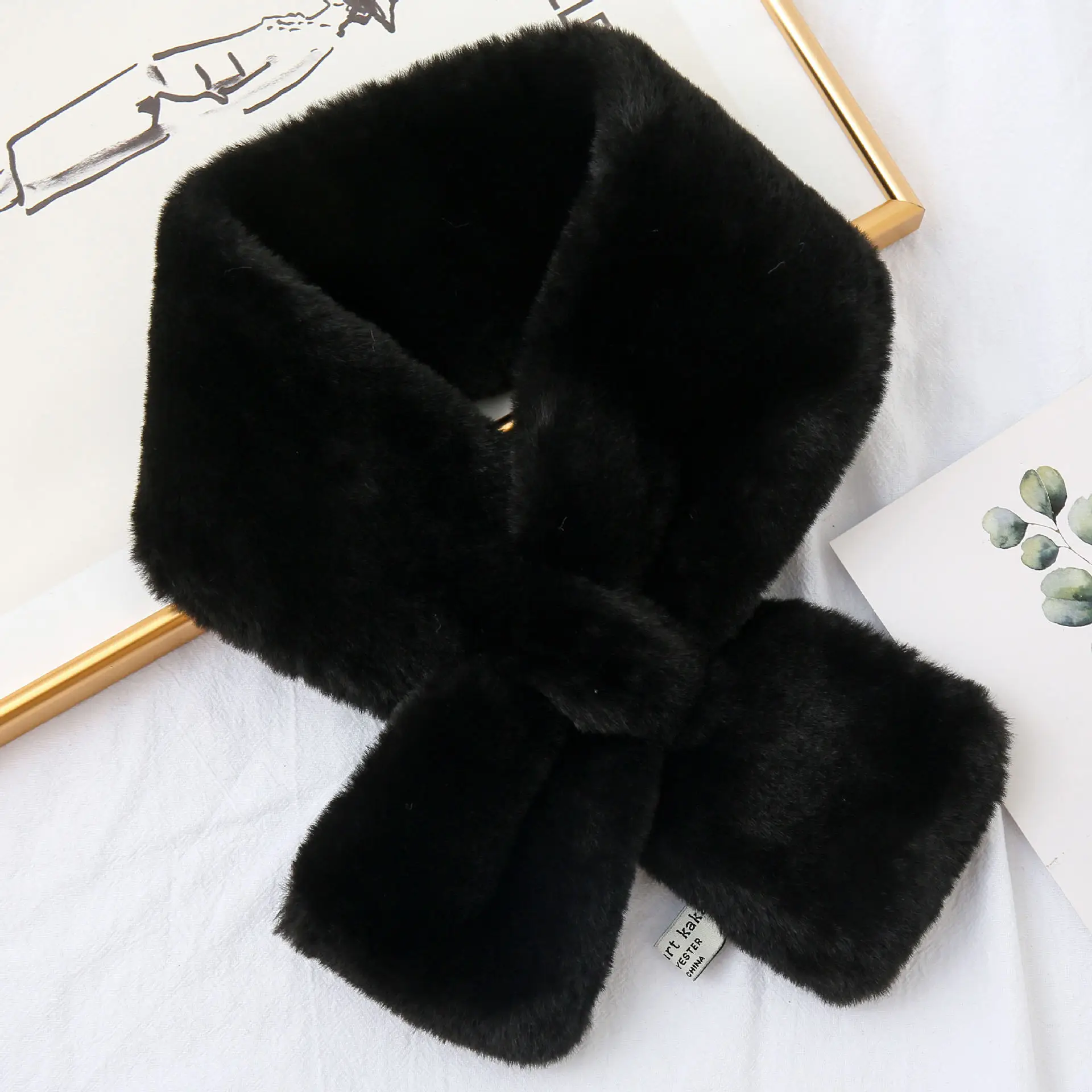 

Autumn Winter Hot Imitation Rex Rabbit Fur Neck Scarf For Ladies With Thick Plush Warmth