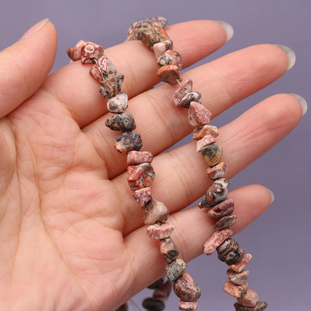 

Natural Semi-precious Stones Black Line Red Tree Pattern Beaded Size 5-8mm Length 40 Cm Making DIY Exquisite Handicraft Gifts