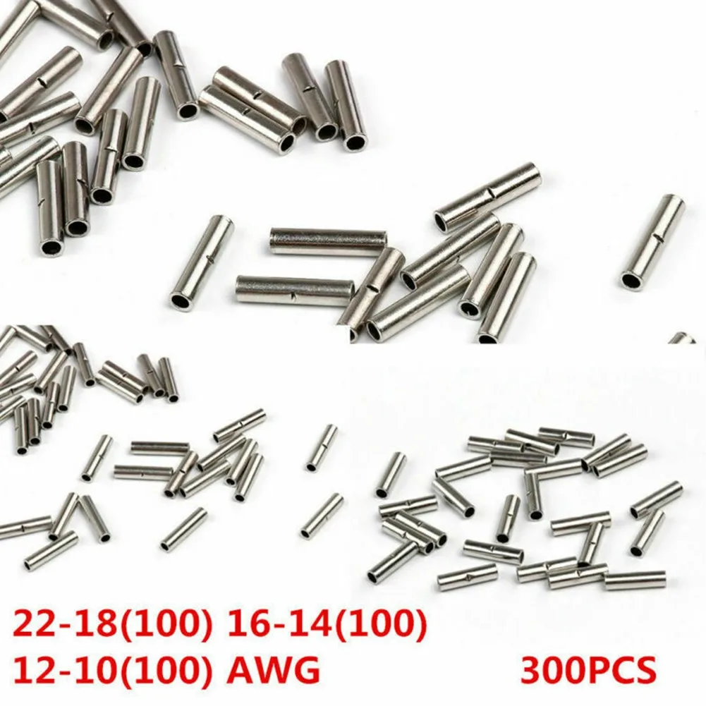 300pcs Ga AWG Non-Insulated Seamless Butt Terminal Connectors Connector Copper BN1.25 22-18 BN2 16-1 BN5.5 12-10 | Автомобили и