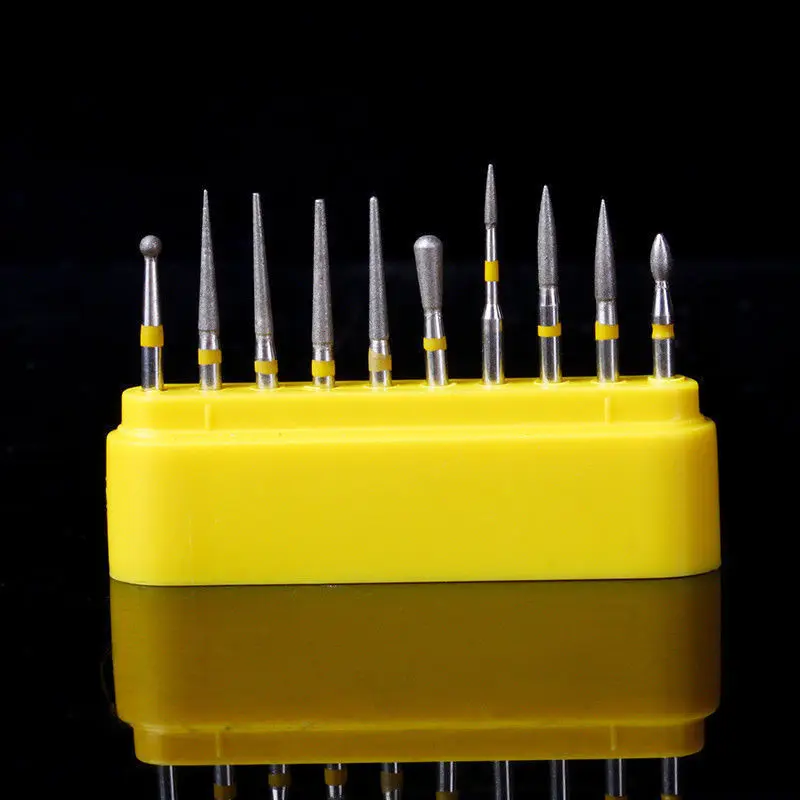 

10pcs/kit Dental Diamond Burs for Teeth Porcelain Ceramics Composite Polishing High Speed Handpiece Polisher