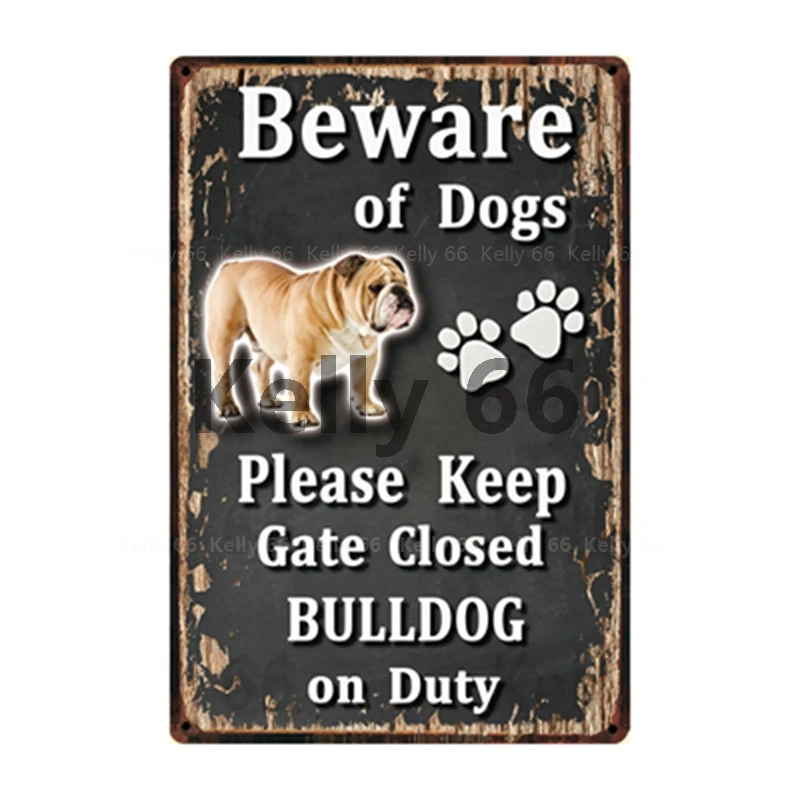 [Kelly66] Остерегайтесь собак боксеры Чихуахуа борзой оловянный плакат