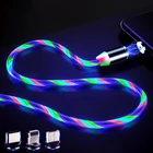 Магнитный светодиодный Micro USB кабель для Samsung S10 S9 Type-c Зарядка для iPhone 1 м магнитное зарядное устройство USB Type C кабели