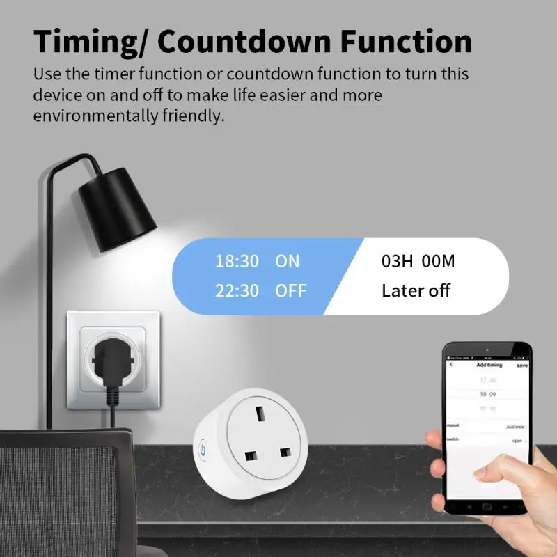 4 шт. 16A Tuya ZigBee Smart розетка Великобритании сокет Динамик Управление с измерением Plug