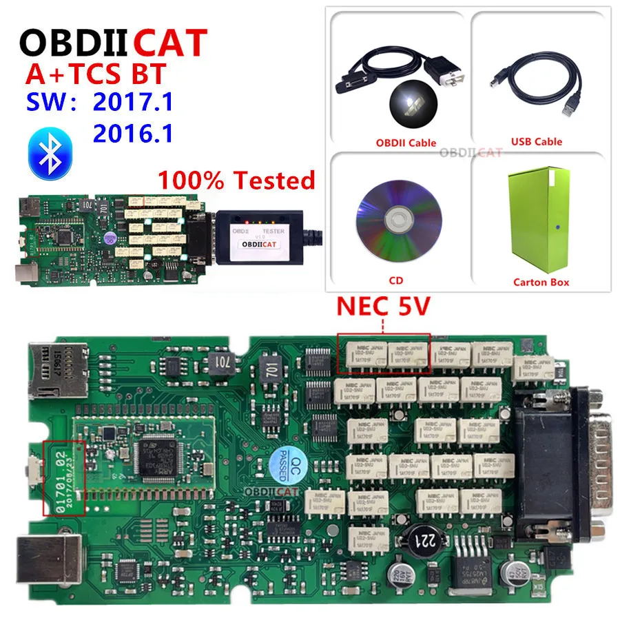 

OBDIICAT 2016.R1/2017.R1 полный комплект новый с Bluetooth с генератором ключей obd2 Диагностический Инструмент TCS SCan Test для грузовика