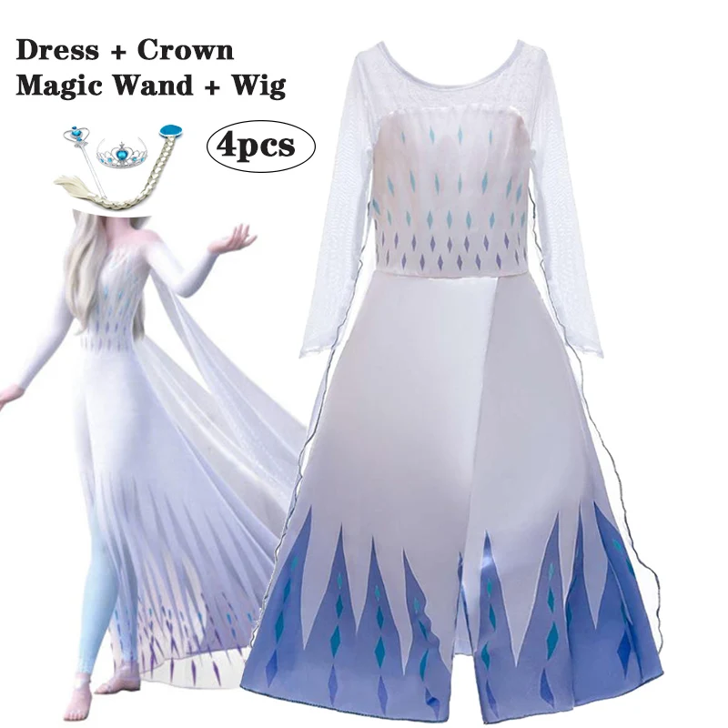 Girls Dress Summer 2 Elsa Dresses For Costume Elegant Princess Carnival Cosplay Party Children Clothing 3 8 10 YearS | Детская одежда и