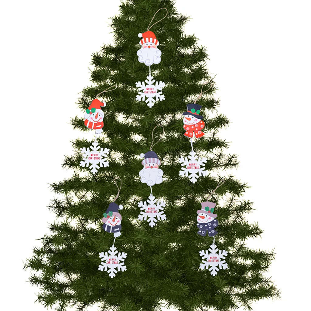 3 шт. рождественские украшения деревянные для рождественской елки подвесные