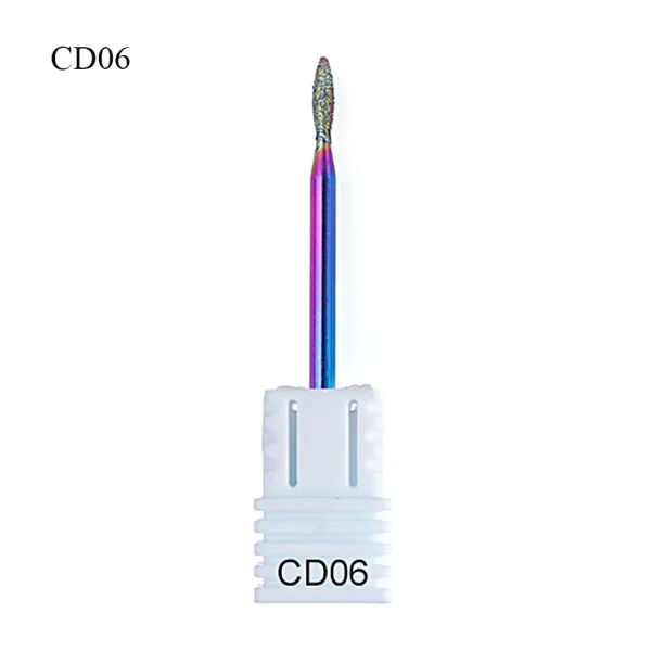 CD06 1 шт. электрические сверла для ногтей радужные алмазные фрезы для маникюра аксессуары роторные инструменты для дизайна ногтей LACD01-27-1 - Цвет: CD06