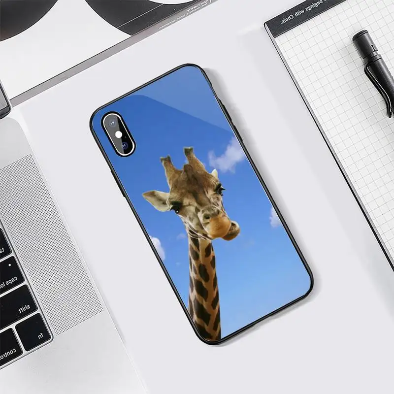 

Zebra Giraffe cute animal Phone Case Tempered glass For iphone 5C 6 6S 7 8 plus X XS XR 11 PRO MAX