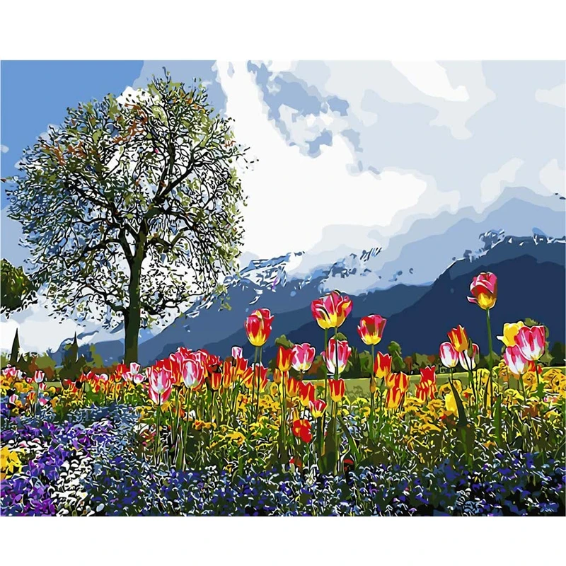 

Scenery Oil Painting By Number For Adults Kids Handpainted Gift DIY Digital Canvas Acrylic Painted Office House Wall Decoration