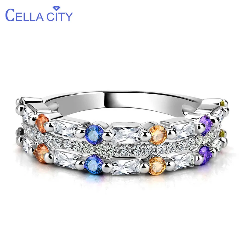 Женские Ювелирные кольцо с камнями из серебра 925 пробы геометрическим рисунком