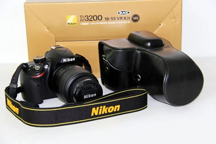 Кожаный чехол для камеры Nikon D3200 с объективом 15-55/18-105 мм | Электроника