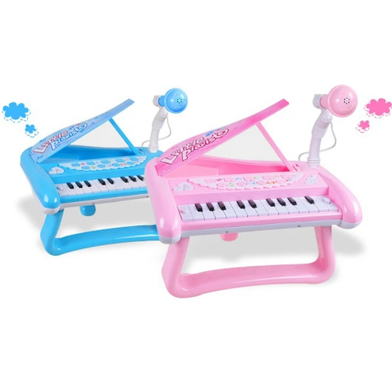 

QIAOWA Q Kids Mini Musical Grand Piano Electronic Keyboard Toy with Microphone and Light Learn, Play, and Let Love Music