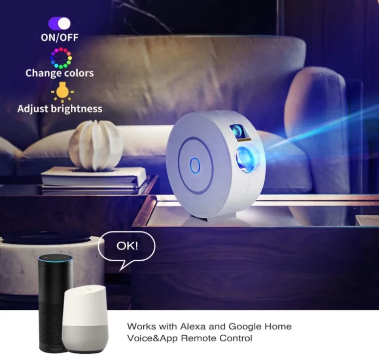 Креативный Bluetooth проекционный светильник с музыкой и звездами светодиодный