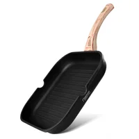 Black Pearl Grill Pan with Non-stick Coating No Oil-smoke Use for Gas Induction Cooker