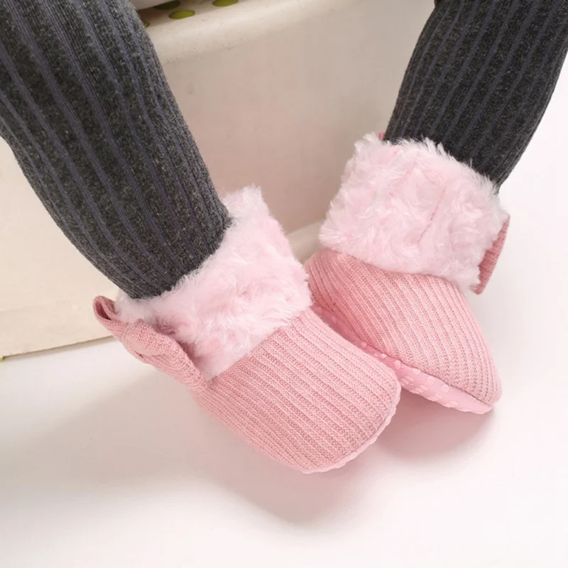 

Infant Booties Toddler Baby Girls Shoes Soft Sole Booty Winter Warm Snow Boots Bows Shoes Newborn Footwear