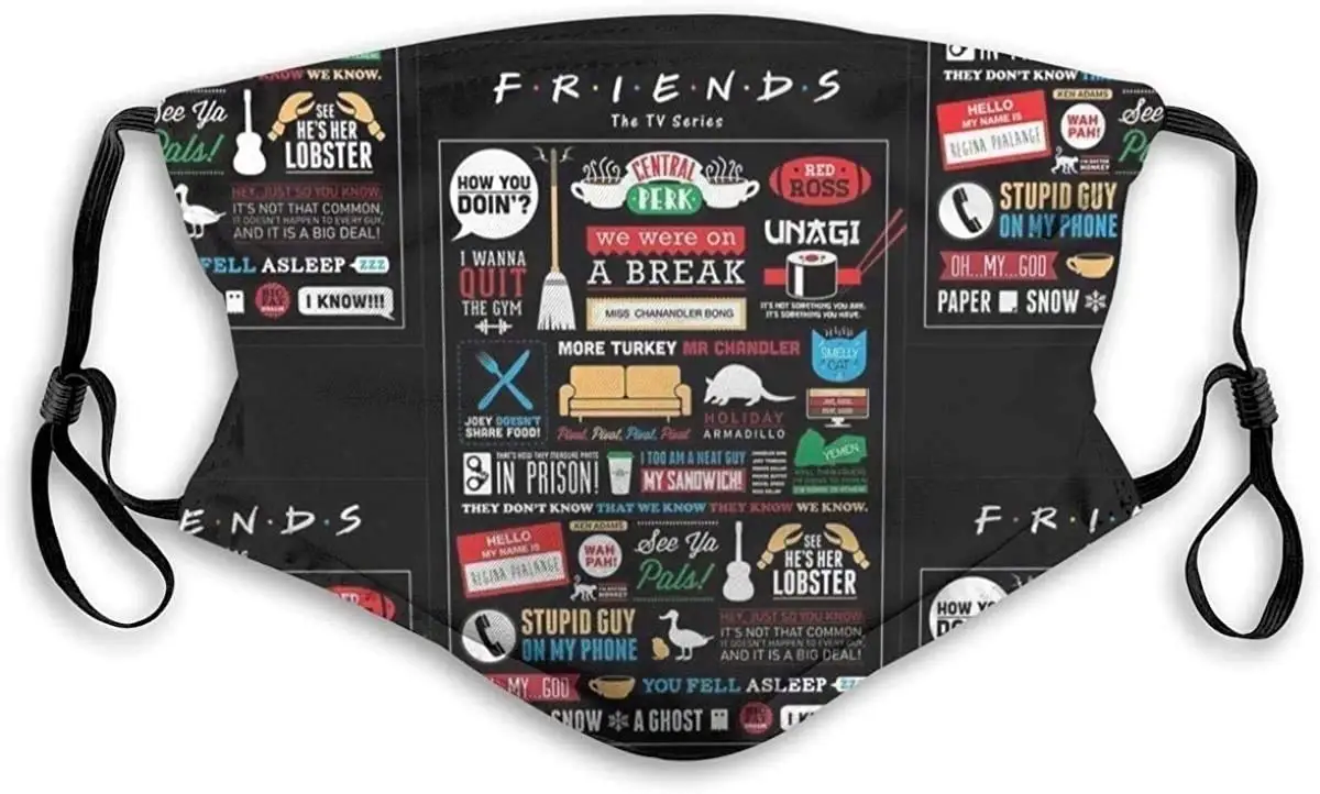 

Тканевая маска для лица Friends Tv Show моющаяся Пылезащитная маска для лица многоразовая с принтом