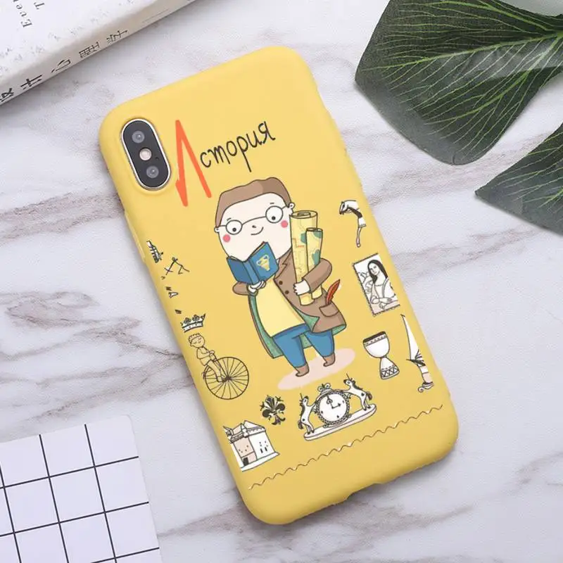 

Cartoon Cute Profession Teacher Phone Case Candy Color for iPhone 6 7 8 11 12 s mini pro X XS XR MAX Plus