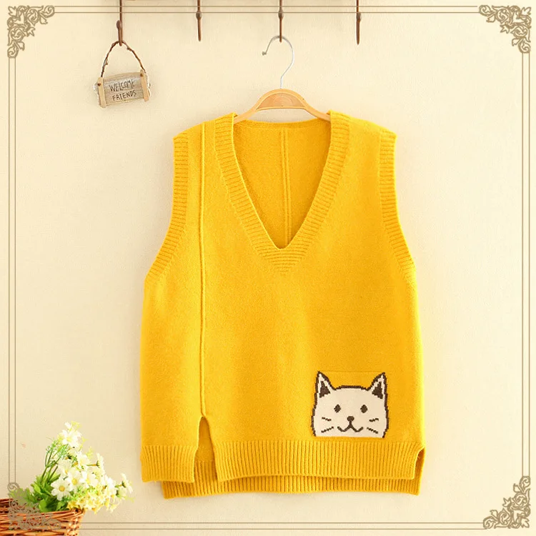 Женский жилет с V-образным вырезом карманами |