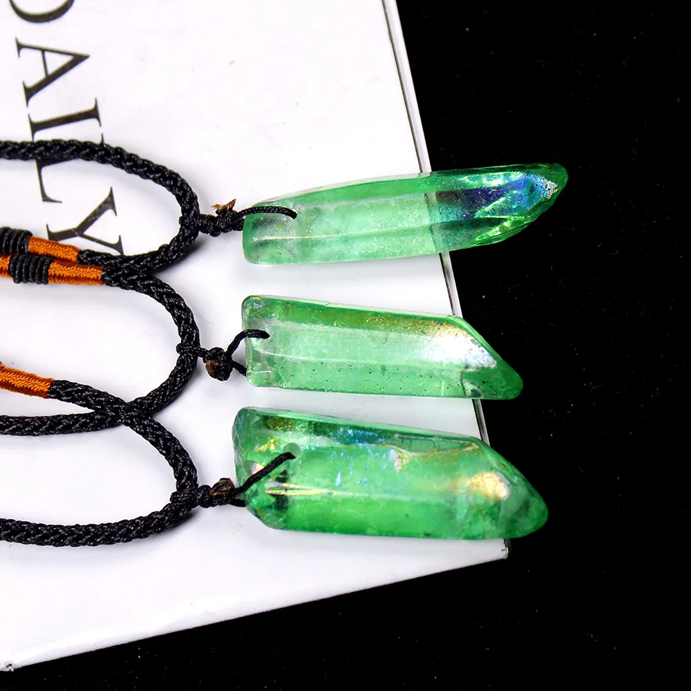Природное Гальваническое зеленое хрустальное ожерелье AP 1 шт. для изготовления