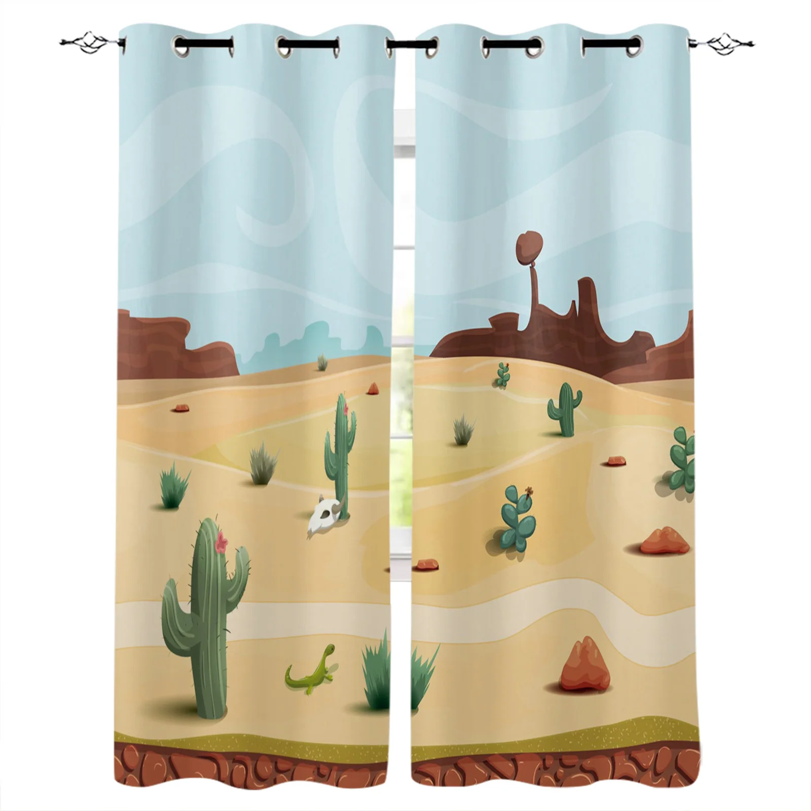 

Мультяшные кактусы пустынные затемняющие шторы для гостиной спальни печатные оконные драпировки домашний декор