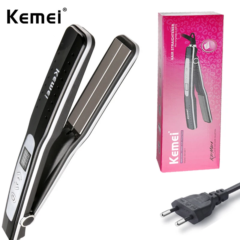 

Hair straightener temperature adjustment tourmaline ion flat iron widened ceramic heating plate DIY design salon styling tool