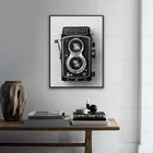 Плакат Rolleiflex со старой камерой, черный и белый винтажный плакат с камерой, хипстерский подарок, фотография, настенное искусство, Картина на холсте, Ретро Декор