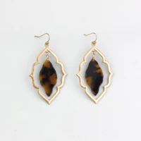 fashion morocco design cut out geometric resin acrylic magnolia dangle drop earrings for women 2019 trendy jewelry