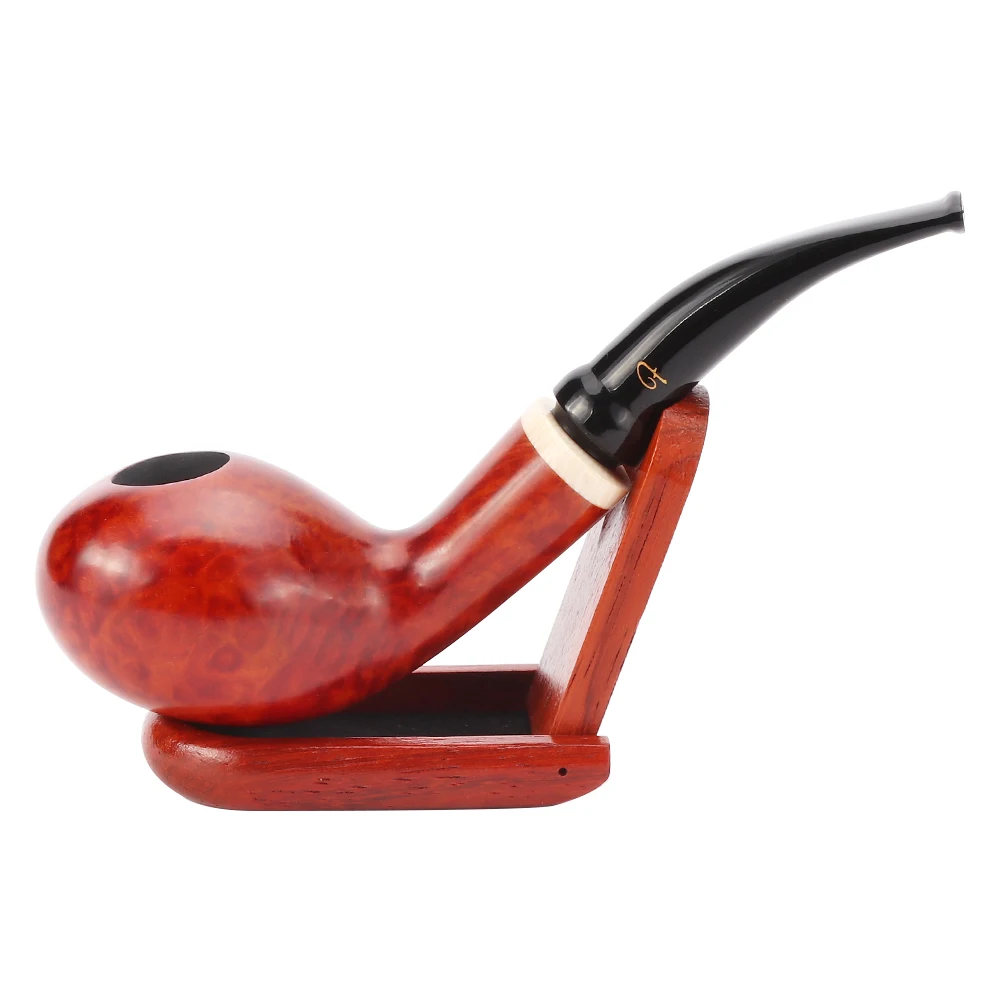 

FREESHIPPING BriarWood Pipe Bent Stem Tobacco Pipes 9MM Filters Hot Sale Free Smoking Accessories Tools