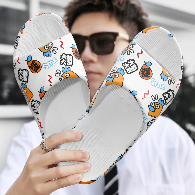 

Slippers Women 2021 Summer Couple Size 36-45 Non-slip House Slippers Lucky Casual Beach Slippers Quality Lover Shoes