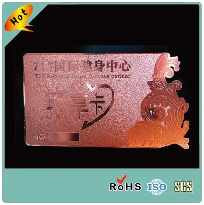 Custom Design Rose Gold Plated Laser Cutting Stainless Steel Business Metal Card