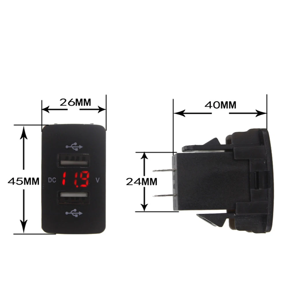 Автомобильное зарядное устройство с двумя USB-портами 12 В 24 автомобильный адаптер