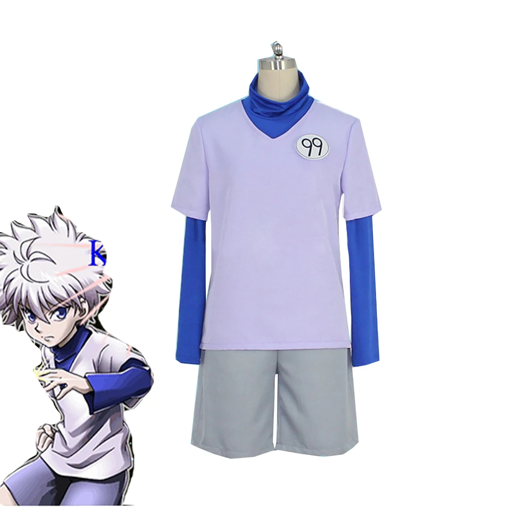 Костюм для косплея HUNTER X Killua Zoldyck топ и штаны унисекс взрослых спортивная одежда