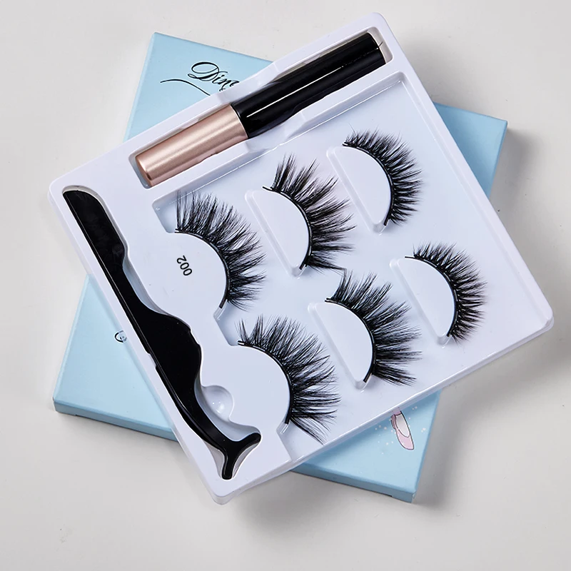 Набор Магнитных ресниц ручной работы 3 пары норковые волосы натуральное