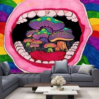 psychedelic mushroom banners flag wall art home decor mandala poster wall hanging bohemian room decor witchcraft tapestry mural