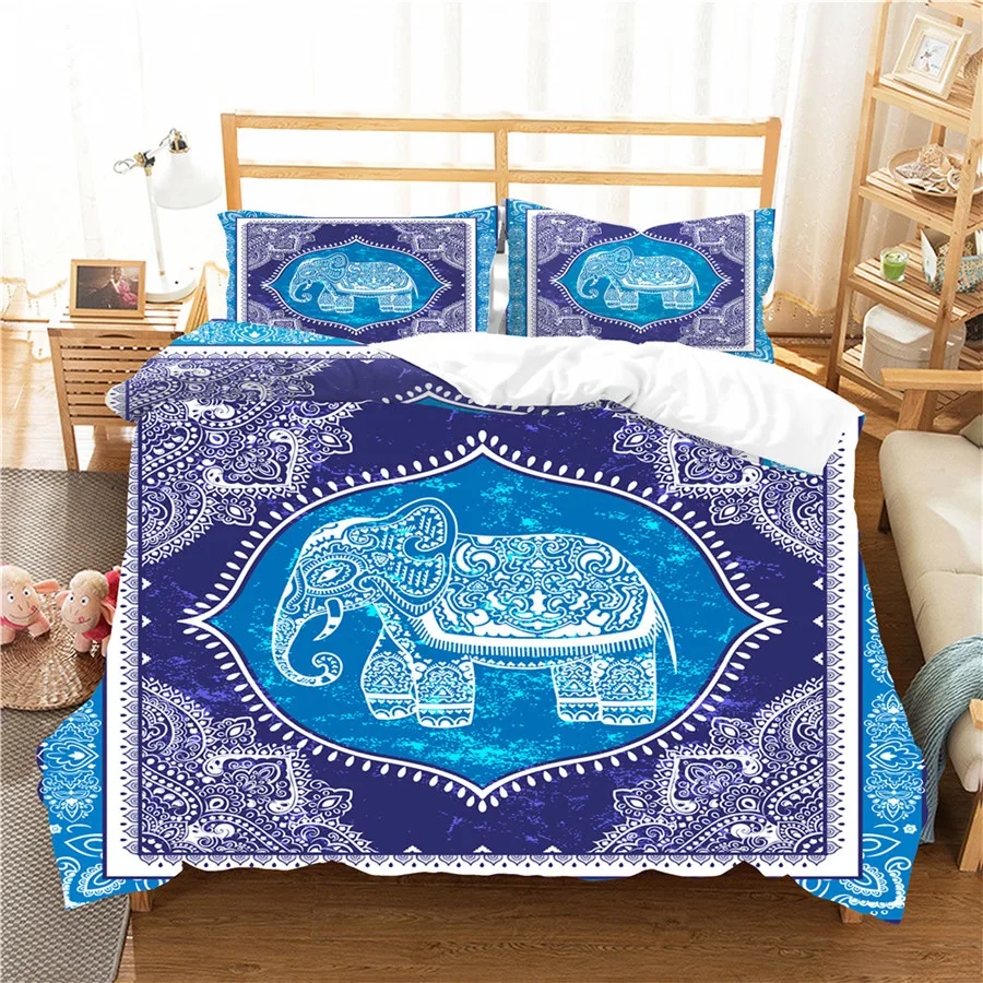 

A Bedding Set 3D Printed Duvet Cover Bed Set Elephant Home Textiles for Adults Bedclothes with Pillowcase #DX12