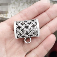 10pcslot scarf accessories bail pendant base charms connector silver weave design cross hollow round hole jewelry findings 28mm