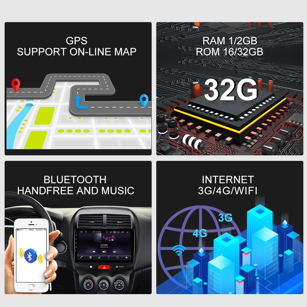 Автомагнитола ISUDAR для MITSUBISHI/ASX/Peugeot/4008/Citroen C4 Cross Android 9 мультимедиа GPS DVR камера ОЗУ 2