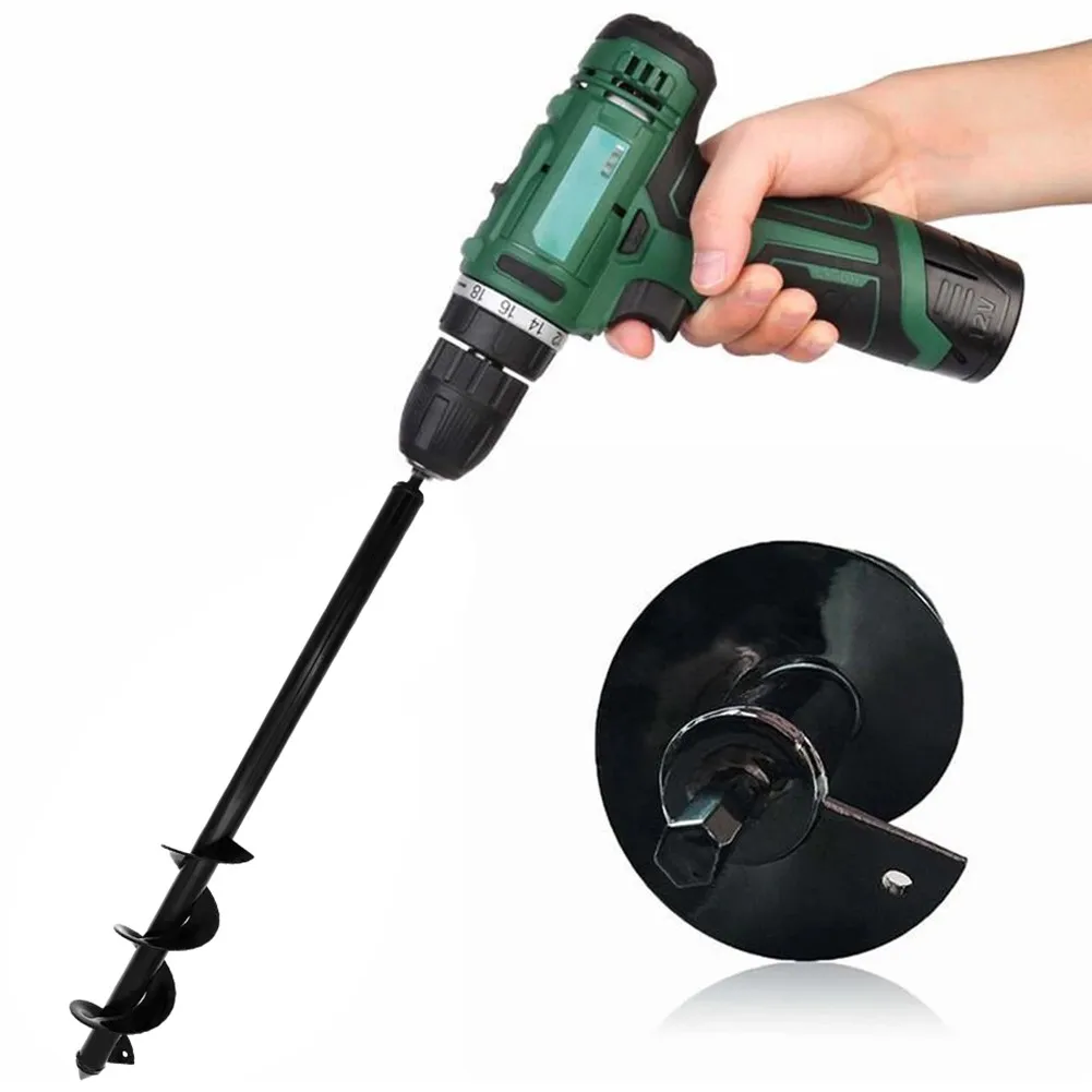 

Tool Plant drill A3 Steel Black 8*60cm Garden Earth Shaft Spiral Drill Bit