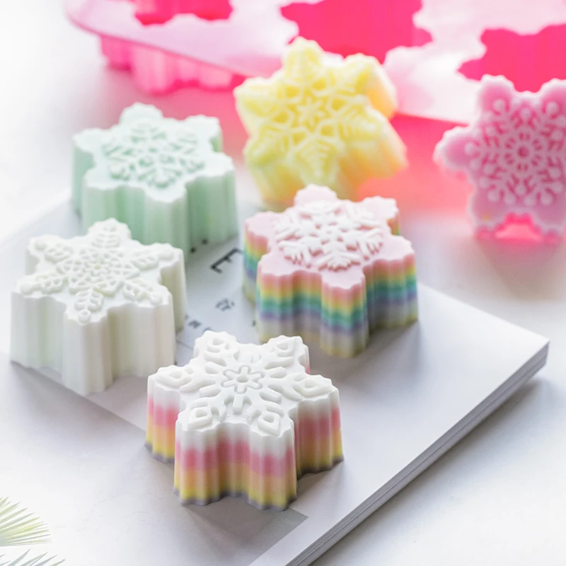 

Snowflake Chocolate Molds Soap Silicone Ice Tray Cake Jelly Christmas Mould for candy /jelly/soap/chocolate/cake mold
